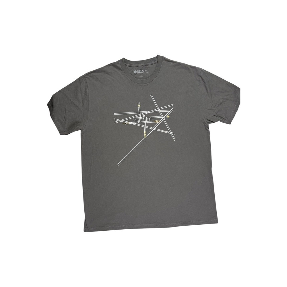 Stio Graphic T-Shirt Mens XL Gray Outdoor Hiking Crosscountry Ski Gorpcore Basic
